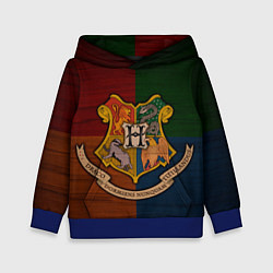 Толстовка-худи детская Hogwarts emblem, цвет: 3D-синий