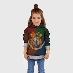 Толстовка-худи детская Hogwarts emblem, цвет: 3D-меланж — фото 2