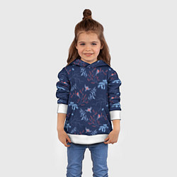 Толстовка-худи детская Зимние ветки и птицы, цвет: 3D-белый — фото 2