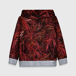 Детская толстовка Красная трава на чёрном фоне