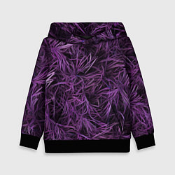 Детская толстовка Фиолетовая трава на чёрном фоне