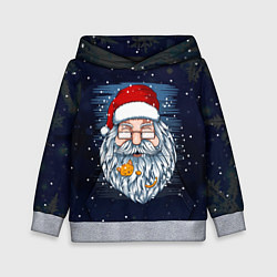 Толстовка-худи детская Санта с котиком, цвет: 3D-меланж