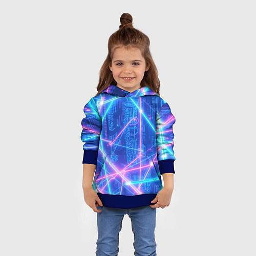 Детская толстовка Неоновые провода / 3D-Синий – фото 4