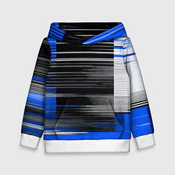 Детская толстовка Белые вертикальные полосы на чёрно-синем фоне