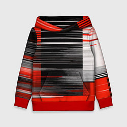 Детская толстовка Белые вертикальные полосы на чёрно-красном фоне