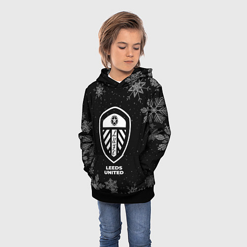 Детская толстовка Снежный Leeds United / 3D-Черный – фото 3