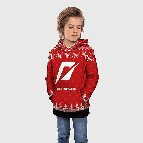Детская толстовка Новогодний Need for Speed с оленями / 3D-Черный – фото 3
