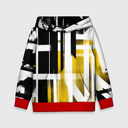 Детская толстовка Чёрно-жёлтые вертикальные и горизонтальные полосы