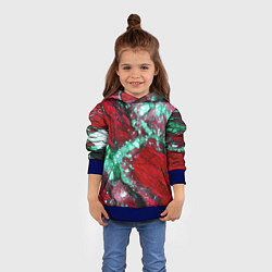 Толстовка-худи детская Голубой минерал в красном камне, цвет: 3D-синий — фото 2