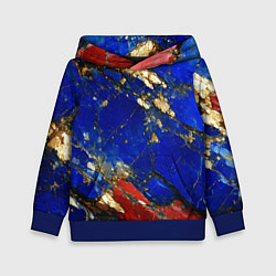 Детская толстовка Золотой и красный минерал в синем камне