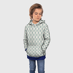 Толстовка-худи детская Вертикальный узор с геометрическим рисунком, цвет: 3D-синий — фото 2