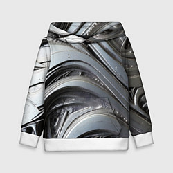 Детская толстовка Полированный серебряный металл