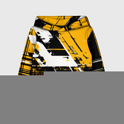 Толстовка-худи детская Diagonal black and white stripes on a yellow backg, цвет: 3D-красный