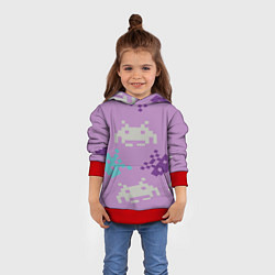 Толстовка-худи детская Пиксели, цвет: 3D-красный — фото 2