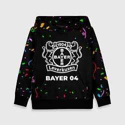 Толстовка-худи детская Bayer 04 конфети, цвет: 3D-черный