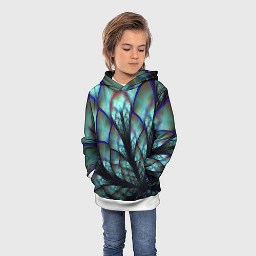 Детская толстовка Абстракция неон / 3D-Белый – фото 3