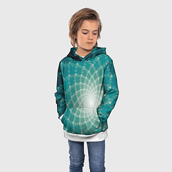 Толстовка-худи детская Фрактальная абстракция, цвет: 3D-белый — фото 2