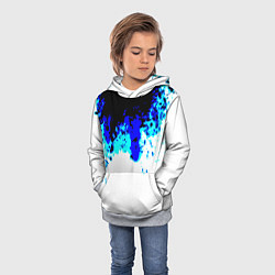 Толстовка-худи детская Синяя кровь андроида, цвет: 3D-меланж — фото 2