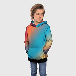Толстовка-худи детская Сине-оранжевый градиент, цвет: 3D-черный — фото 2