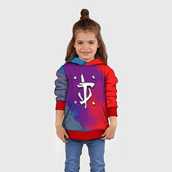 Толстовка-худи детская Doom неоновые краски, цвет: 3D-красный — фото 2