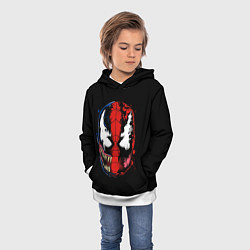 Толстовка-худи детская Веном Карнаж и Человек паук, цвет: 3D-белый — фото 2