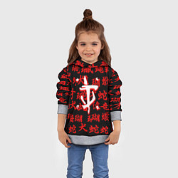Толстовка-худи детская Doom japan, цвет: 3D-меланж — фото 2