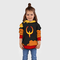Толстовка-худи детская Квейк соты огненное лого, цвет: 3D-красный — фото 2