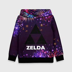 Толстовка-худи детская Праздничный Zelda, цвет: 3D-черный