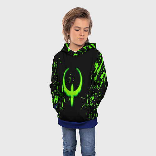 Детская толстовка Quake брызги кислотных красок / 3D-Синий – фото 3