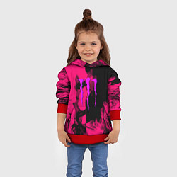 Толстовка-худи детская Monster energy fire pink, цвет: 3D-красный — фото 2