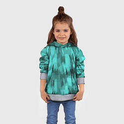 Толстовка-худи детская Бирюзовый камуфляж, цвет: 3D-меланж — фото 2