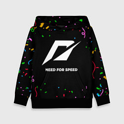 Толстовка-худи детская Need for Speed конфети, цвет: 3D-черный