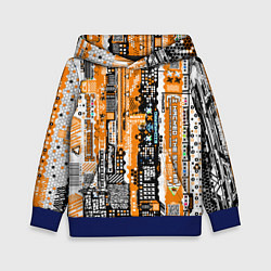 Детская толстовка Киберпанк паттерн жёлтый