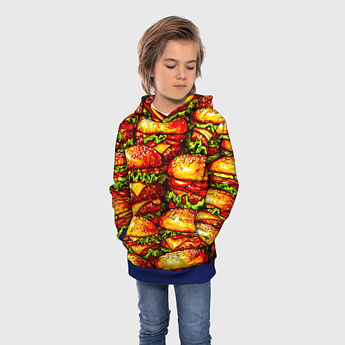 Детская толстовка Бургеры / 3D-Синий – фото 3