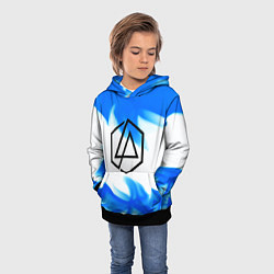 Толстовка-худи детская Linkin park blue flame, цвет: 3D-черный — фото 2
