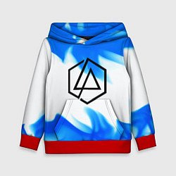 Толстовка-худи детская Linkin park blue flame, цвет: 3D-красный