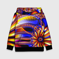 Толстовка-худи детская Психоделика стекло, цвет: 3D-черный