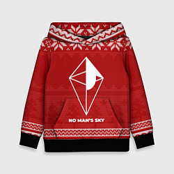 Толстовка-худи детская Новогодний No Mans Sky, цвет: 3D-черный