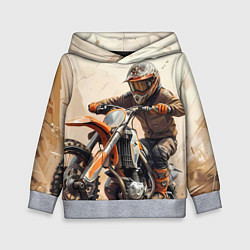 Толстовка-худи детская Эндуро Гонщик, цвет: 3D-меланж