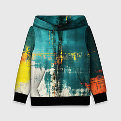 Толстовка-худи детская Ржавчина сине-белая, цвет: 3D-черный