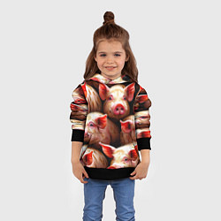 Толстовка-худи детская Поросята, цвет: 3D-черный — фото 2