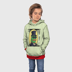 Толстовка-худи детская Pepe is the main cryptocurrency, цвет: 3D-красный — фото 2