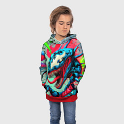 Толстовка-худи детская Свирепый Веном - граффити, цвет: 3D-красный — фото 2