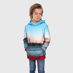 Толстовка-худи детская Смольный собор в Санкт-Петербурге, цвет: 3D-красный — фото 2