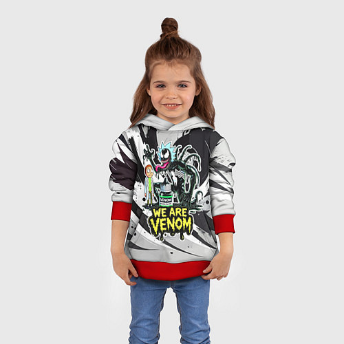 Детская толстовка Rick-Venom and Morty - meme / 3D-Красный – фото 4