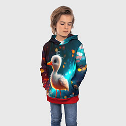 Толстовка-худи детская Аистенок, цвет: 3D-красный — фото 2