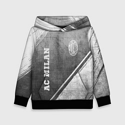 Толстовка-худи детская AC Milan - grey gradient вертикально, цвет: 3D-черный