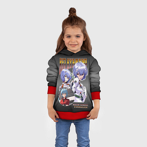Детская толстовка Евангелион Аянами Рей / 3D-Красный – фото 4