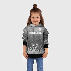 Толстовка-худи детская Barcelona - grey gradient посередине, цвет: 3D-черный — фото 2