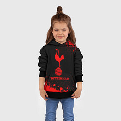 Толстовка-худи детская Tottenham - red gradient, цвет: 3D-черный — фото 2